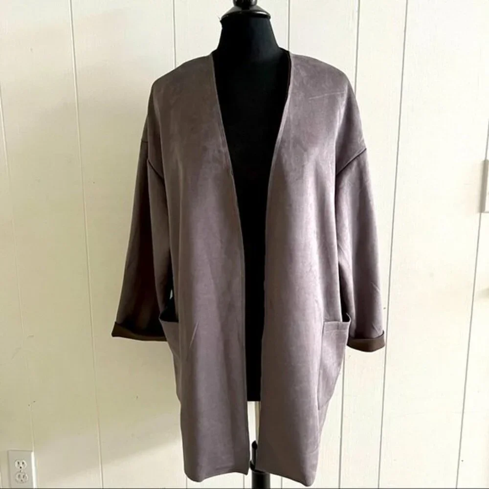 Carmen Marc Valvo faux leader open cardigan size XL